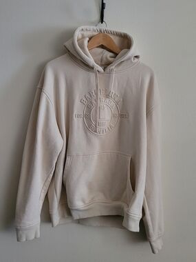 Barcelona Embossed Pullover Hooded Sweatshirt, Men's XXL, Ivory